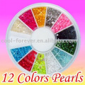 2mm Round Glitter box nail pearl beads for decorating